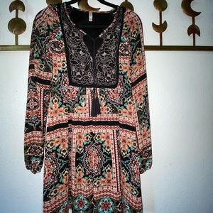 Long sleeve boho dress